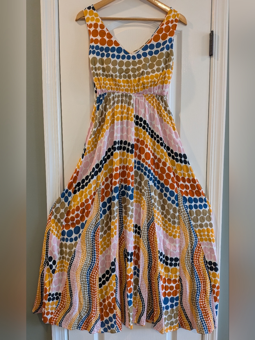 Anthropologie The Odells Dot-Printed Maxi Dress Polka Dot Maximalism Size XSP - Picture 11 of 16